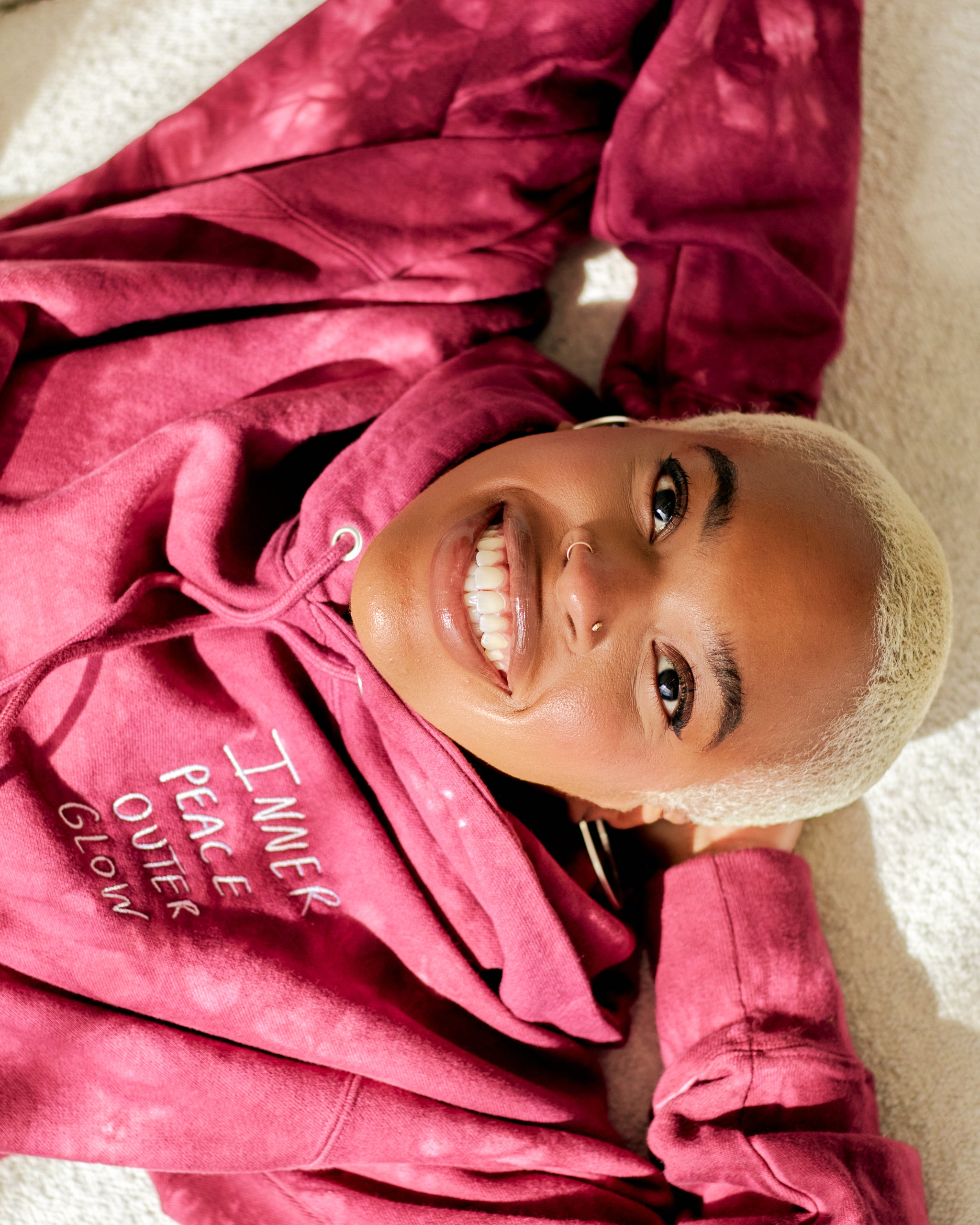 Inner Peace Outer Glow Champion tie-dye hoodie –